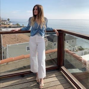 Denim scrunchy blouse